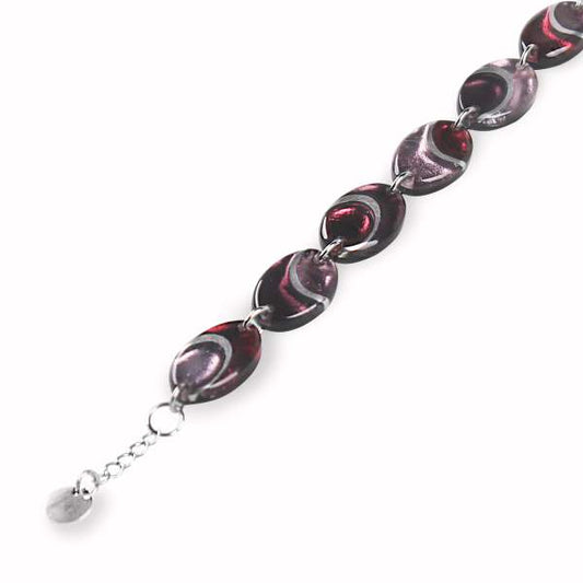 Plum Oval Swirl Bracelet | The Jewellery Stop
