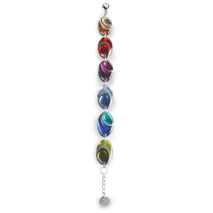 Rainbow Oval Swirl Bracelet | The Jewellery Stop