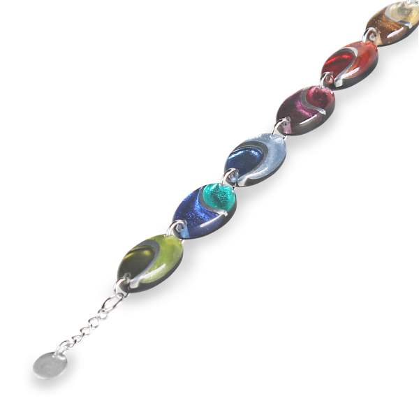 Rainbow Oval Swirl Bracelet | The Jewellery Stop