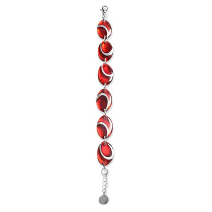 Red Oval Swirl Bracelet | The Jewellery Stop