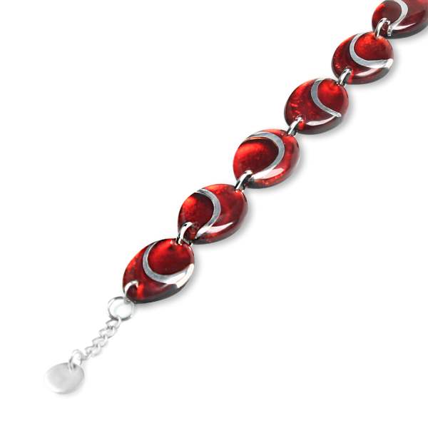 Red Oval Swirl Bracelet | The Jewellery Stop