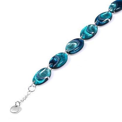 Teal Oval Swirl Bracelet | The Jewellery Stop