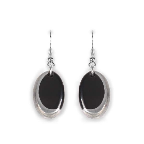 Silhouette Oval Swirl Fish Hook Earrings | The Jewellery Stop
