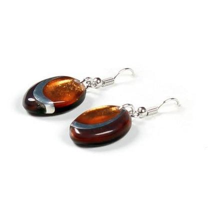 Spice Oval Swirl Fish Hook Earrings | The Jewellery Stop