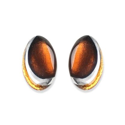 Mustard Oval Swirl Stud Earrings | The Jewellery Stop