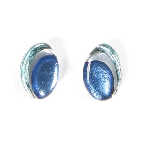 Ocean Mist Oval Swirl Stud Earrings | The Jewellery Stop