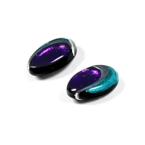 Peacock Oval Swirl Stud Earrings | The Jewellery Stop