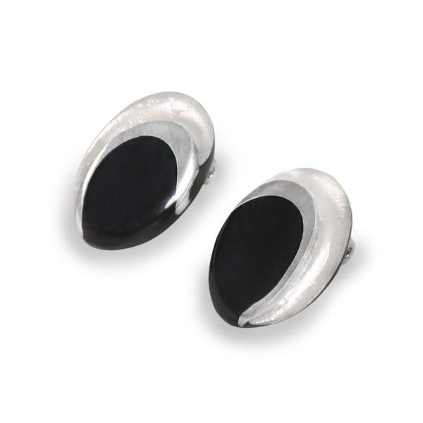 Silhouette Oval Swirl Clip Earrings | The Jewellery Stop