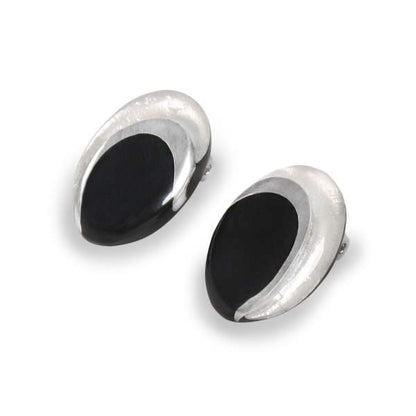Silhouette Oval Swirl Clip Earrings | The Jewellery Stop