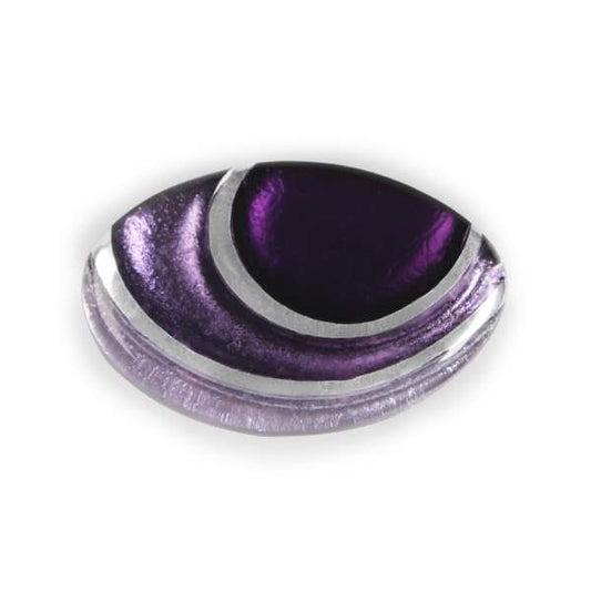 Aubergine Oval Swirl Brooch | The Jewellery Stop