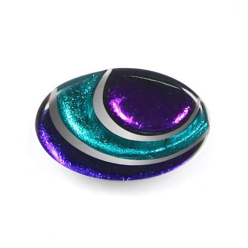 Peacock Oval Swirl Brooch | The Jewellery Stop