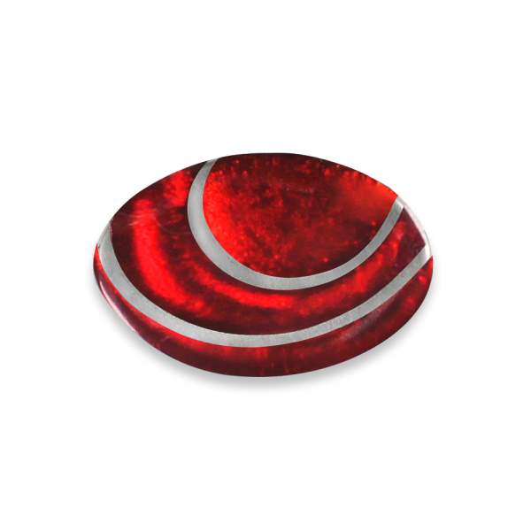 Red Oval Swirl Brooch