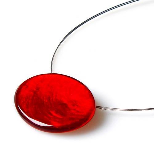 Red Shell Ovals Pendant