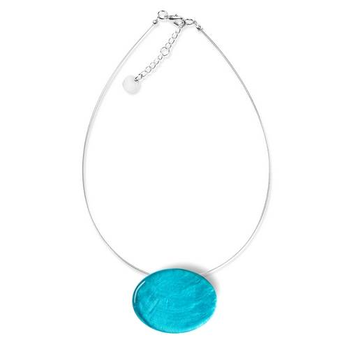 Teal Shell Ovals Pendant | The Jewellery Stop