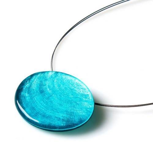 Teal Shell Ovals Pendant