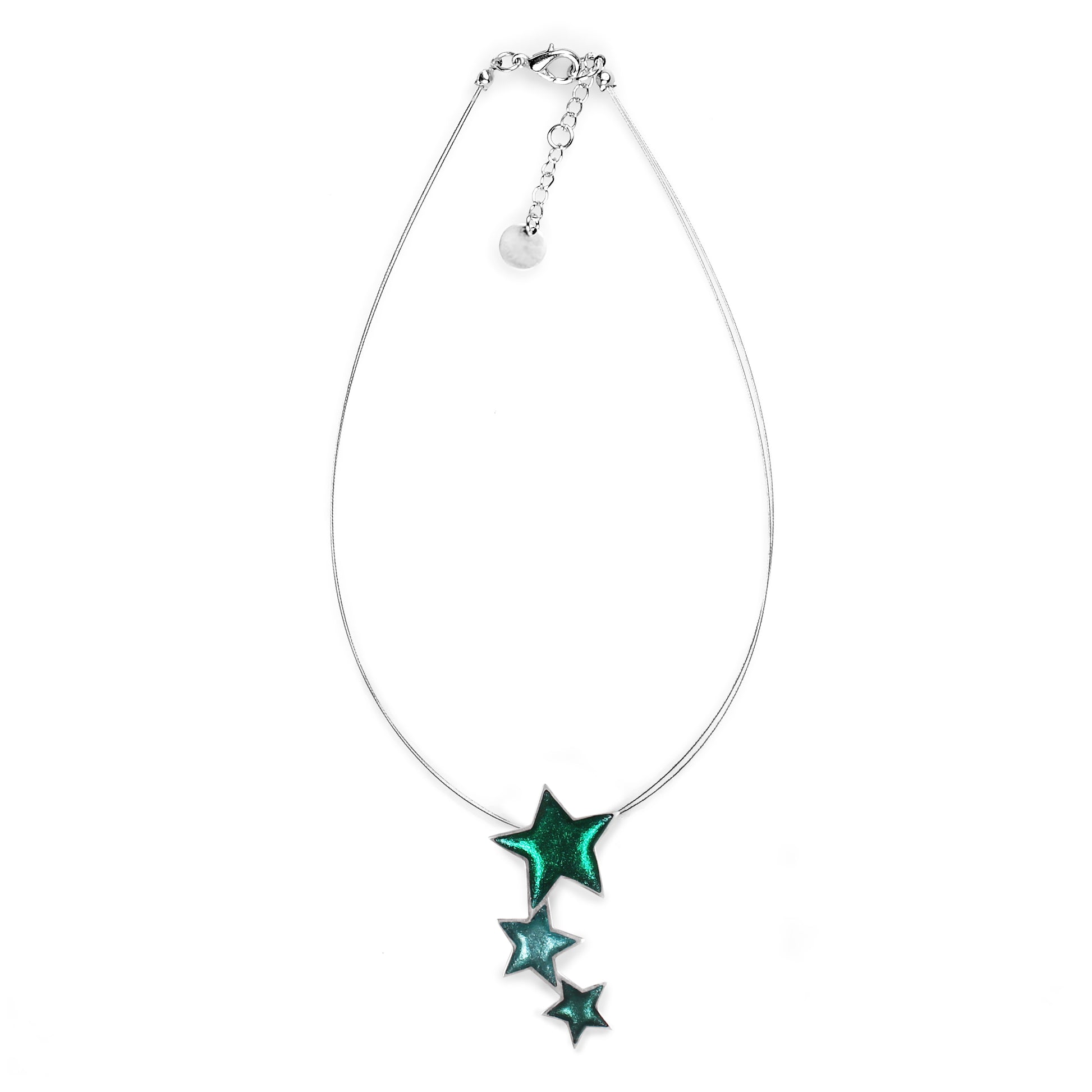 Emerald Pewter Star Multi-Colour Pendant