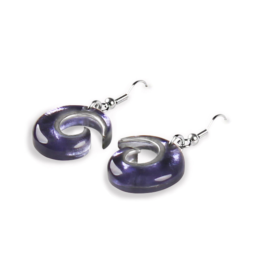 Lavender Curl Fish Hook Earrings