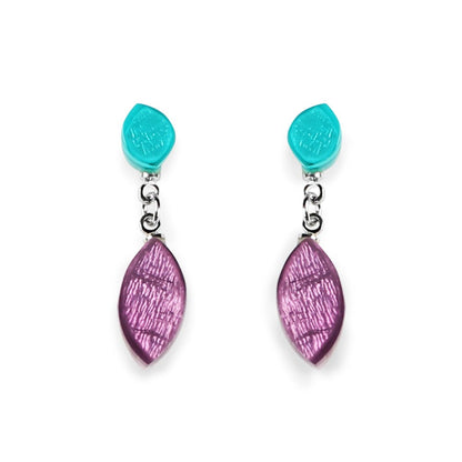 Peacock Petal Dangle Stud Earrings | The Jewellery Stop