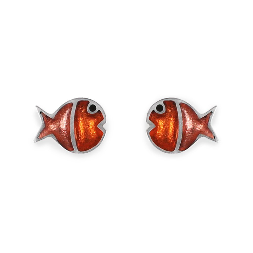 Apricot Bubble Fish Stripe Stud Earrings