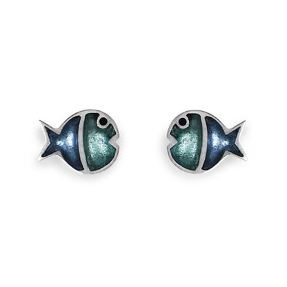 Pear Bubble Fish Stripe Stud Earrings | The Jewellery Stop