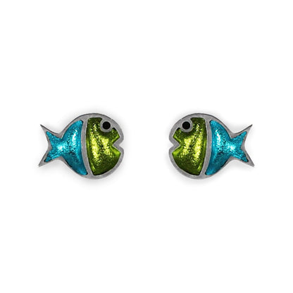 Seaweed Bubble Fish Stripe Stud Earrings | The Jewellery Stop