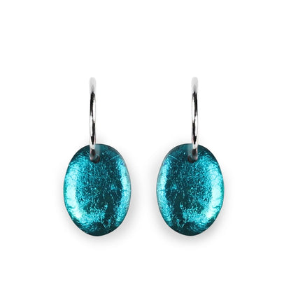 Peacock Oval Echo Creole Earrings | The Jewellery Stop