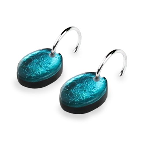 Peacock Oval Echo Creole Earrings | The Jewellery Stop
