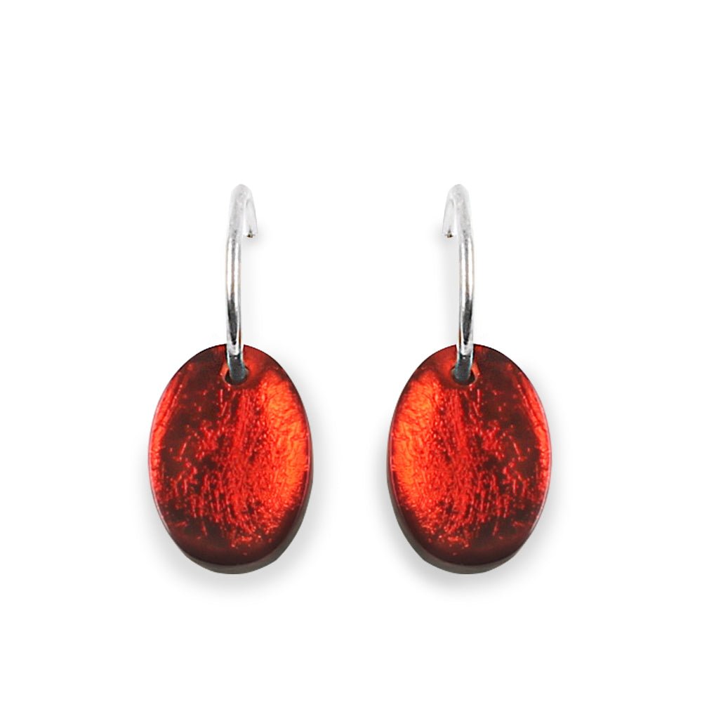 Scarlet Oval Echo Creole Earrings | The Jewellery Stop