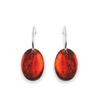 Scarlet Oval Echo Creole Earrings | The Jewellery Stop