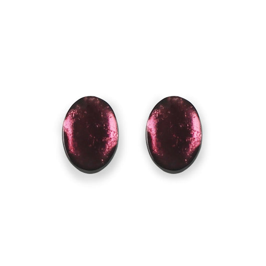 Plum Oval Echo Stud Earrings | The Jewellery Stop