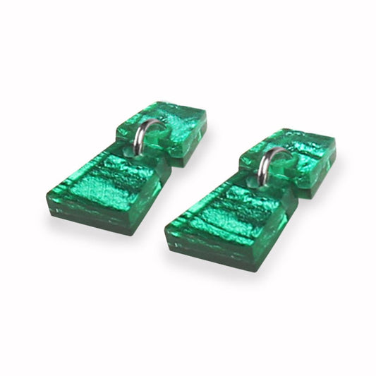 Emerald Aztec Dangle Stud Earrings | The Jewellery Stop