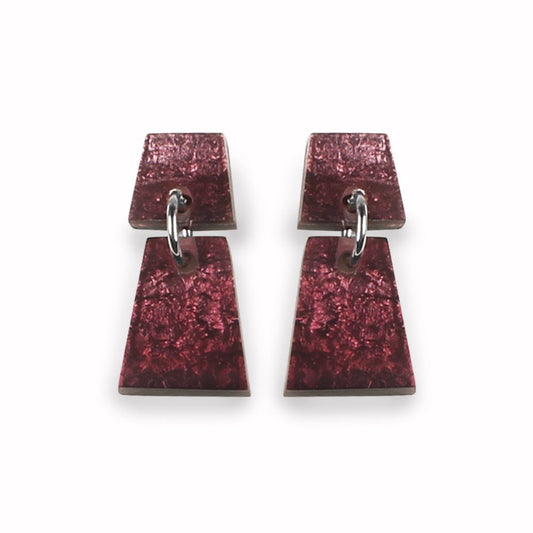 Plum Aztec Dangle Stud Earrings | The Jewellery Stop