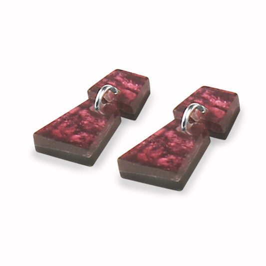 Plum Aztec Dangle Stud Earrings | The Jewellery Stop
