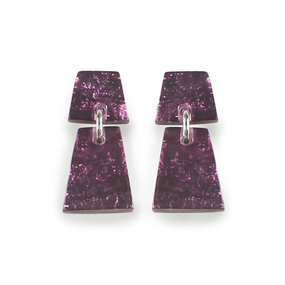 Purple Aztec Dangle Stud Earrings | The Jewellery Stop