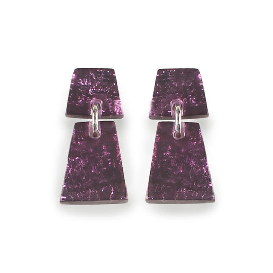 Purple Aztec Dangle Stud Earrings | The Jewellery Stop