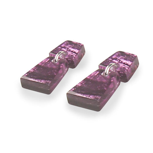 Purple Aztec Dangle Stud Earrings | The Jewellery Stop