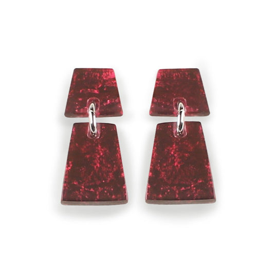 Raspberry Aztec Dangle Stud Earrings | The Jewellery Stop