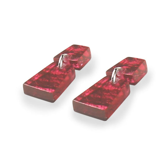 Raspberry Aztec Dangle Stud Earrings | The Jewellery Stop