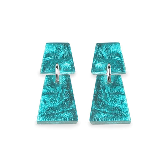 Teal Aztec Dangle Stud Earrings | The Jewellery Stop