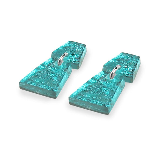 Teal Aztec Dangle Stud Earrings | The Jewellery Stop