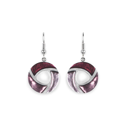 Plum Trisceli Fish Hook Earrings | The Jewellery Stop