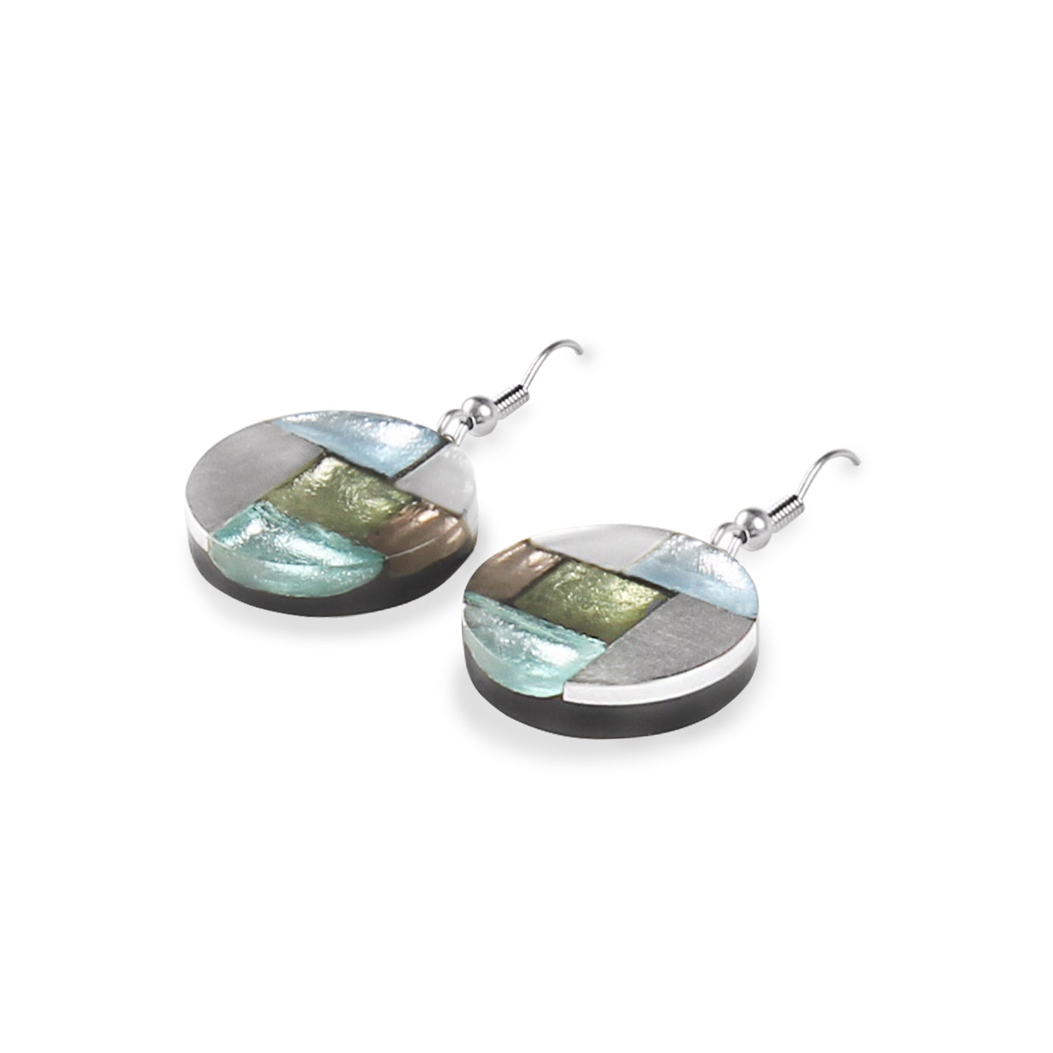 Pear Mosaic Fish Hook Earrings