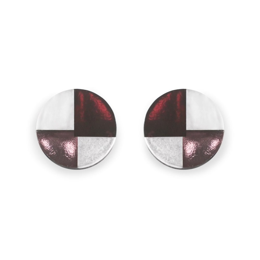 Plum Mosaic Stud Earrings | The Jewellery Stop
