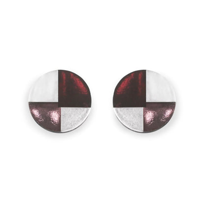 Plum Mosaic Stud Earrings | The Jewellery Stop