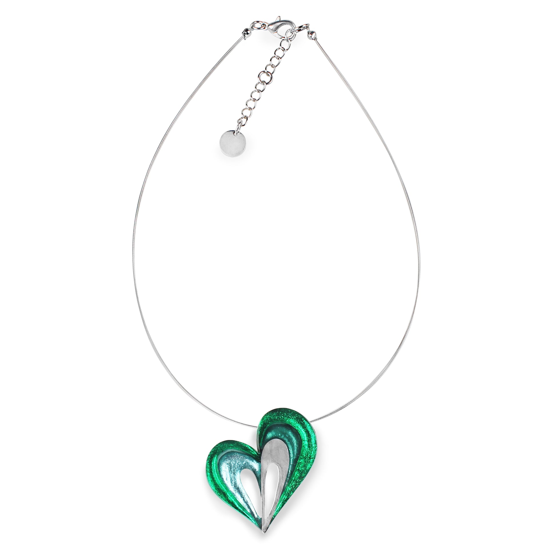 Emerald Heart Loop Pendant