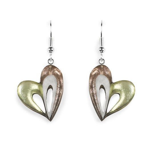 Pear Heart Loop Fish Hook Earrings | The Jewellery Stop
