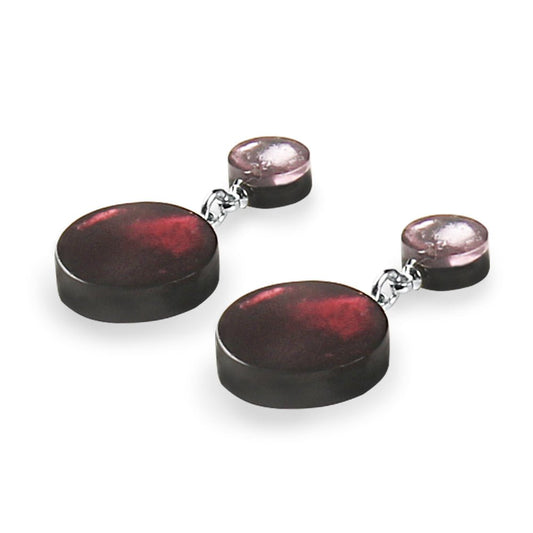 Plum Classic Circle Dangle Stud Earrings | The Jewellery Stop