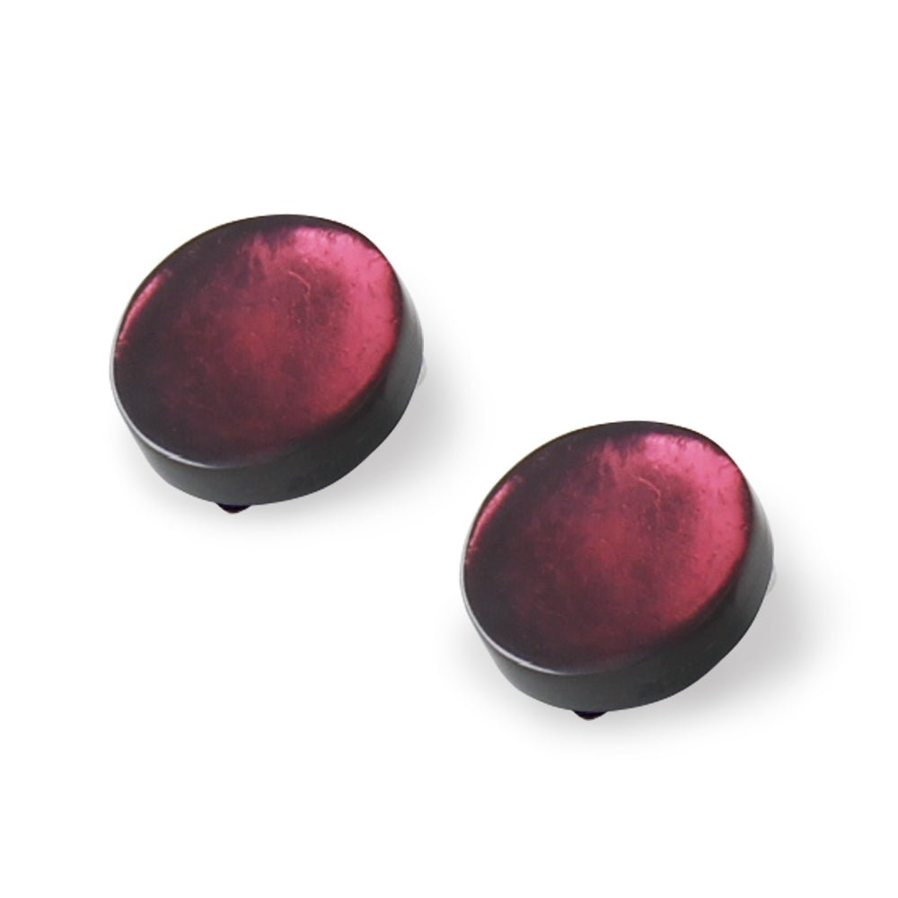 Plum Classic Circle Clip Earrings | The Jewellery Stop