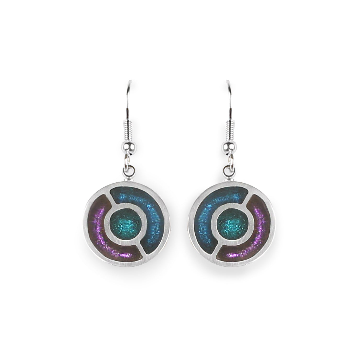 Peacock Labyrinth Fish Hook Earrings | The Jewellery Stop