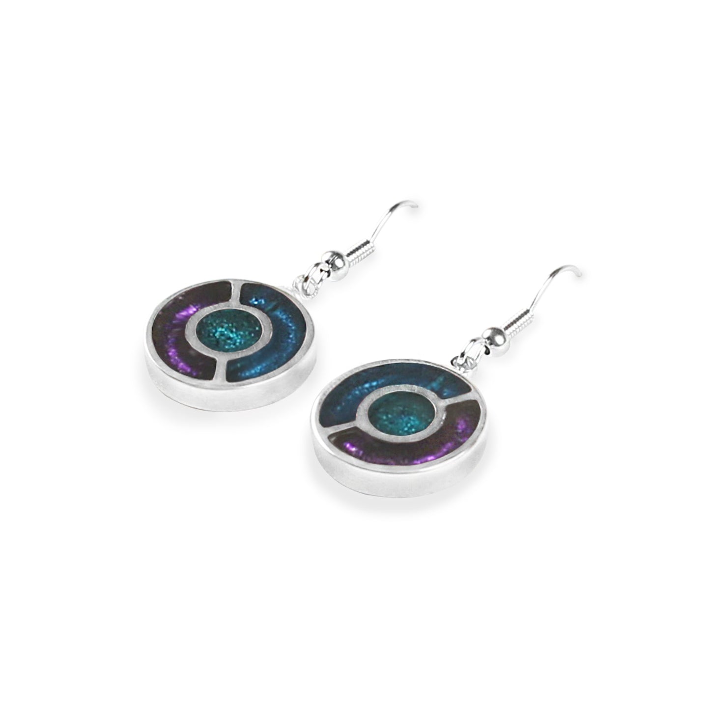 Peacock Labyrinth Fish Hook Earrings | The Jewellery Stop